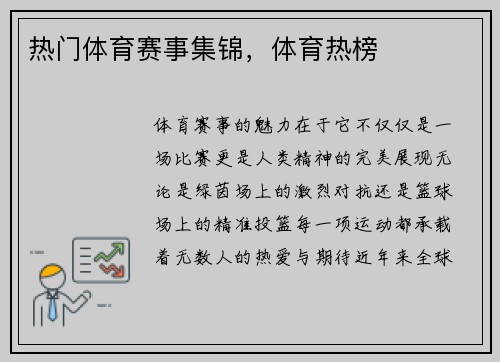 热门体育赛事集锦，体育热榜